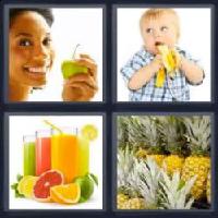 4 fotos 1 palabra 5 letras fruta
