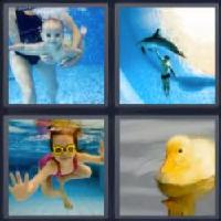 4 fotos 1 palabra 5 letras nadar