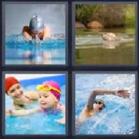 4 fotos 1 palabra 7 letras nadando